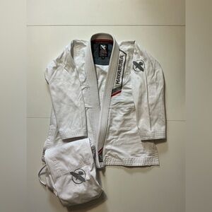 Hayabusa 350GSM Pearl Weave White BJJ Jiu Jitsu MMA 2PC Gi Uniform Set